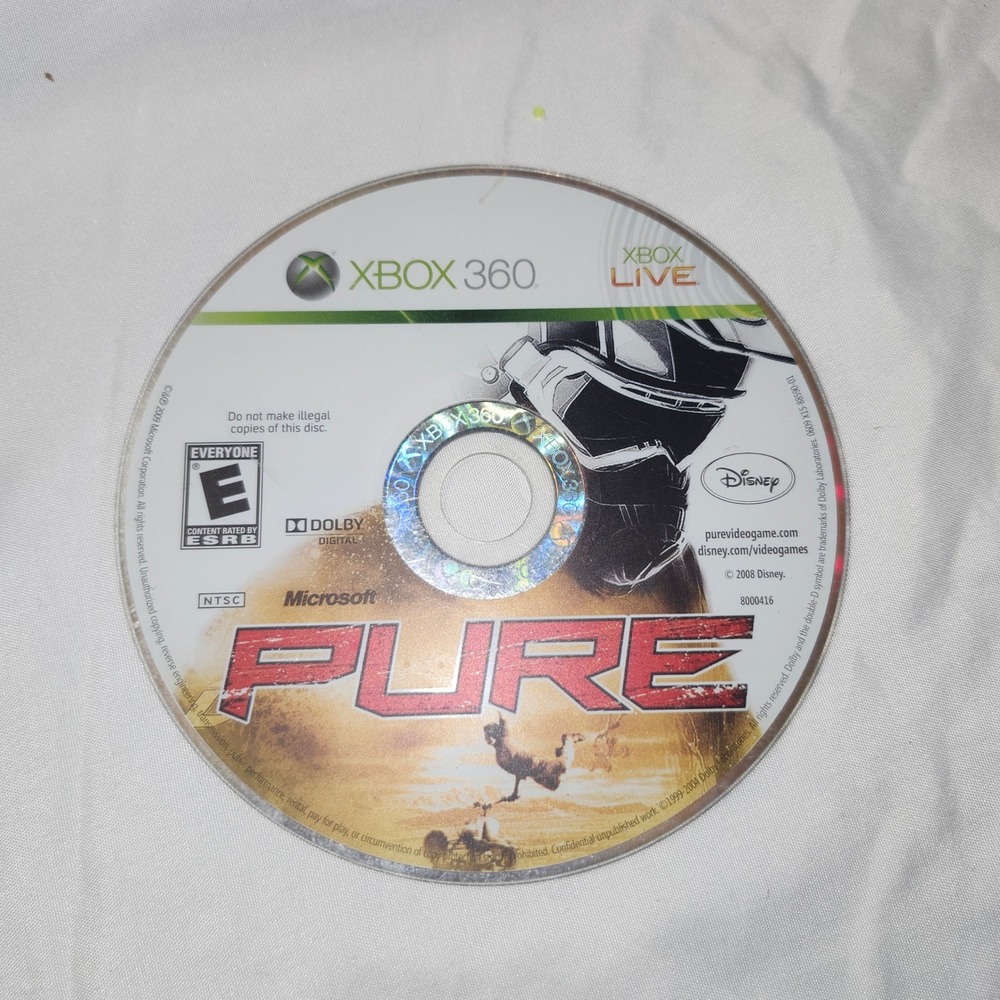Pure‎ Xbox 360 Microsoft Disney Interactive ATV Off-Road Racing Video Game Disc
